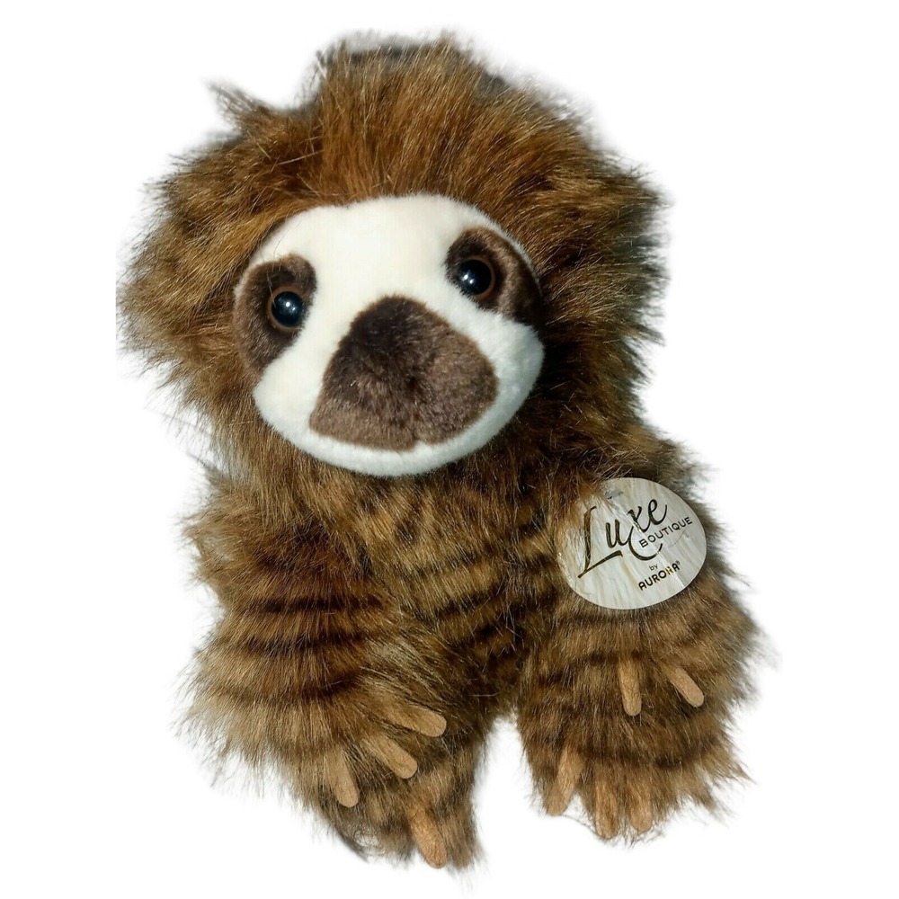 NWT 12" Mandra Sloth LUXE Boutique AURORA Plush Brown Stuffed Animal Toy NEW